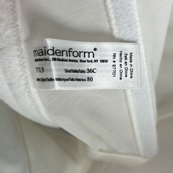 Maidenform White Lace Strapless Push Up Bustier New with Tags Size 36 C - Picture 8 of 10